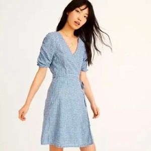 Madewell gingham wrap dress